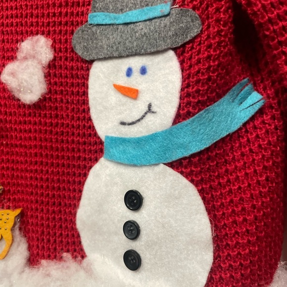 Handmade ugly Christmas sweater - snowman added to old navy sweater.  XS - Picture 3 of 4